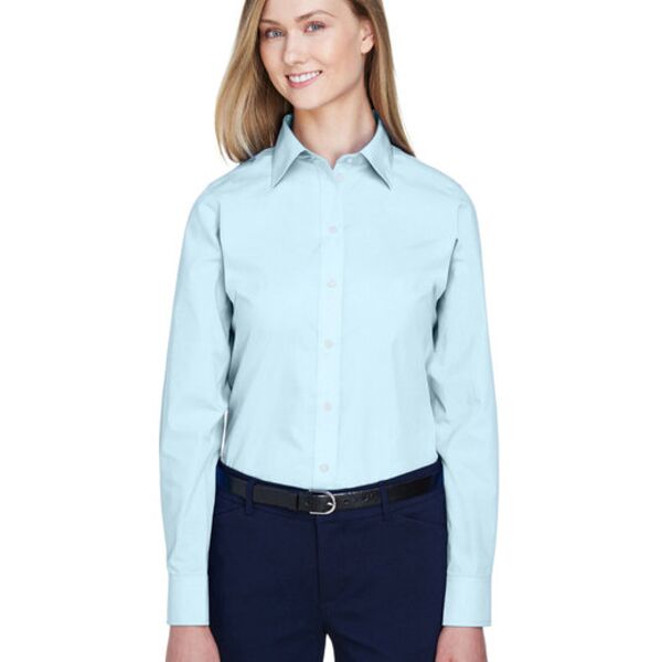Ladies' Crown Collection® Solid Broadcloth Woven Shirt Thumbnail