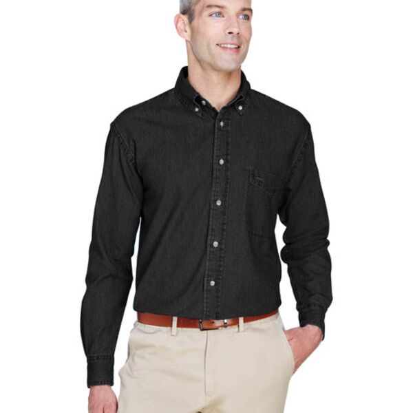Men's Tall Long-Sleeve Denim Shirt Thumbnail